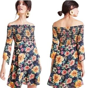 Anthropologie x Farm Rio Sasha Off the Shoulder Floral Mini Dress
